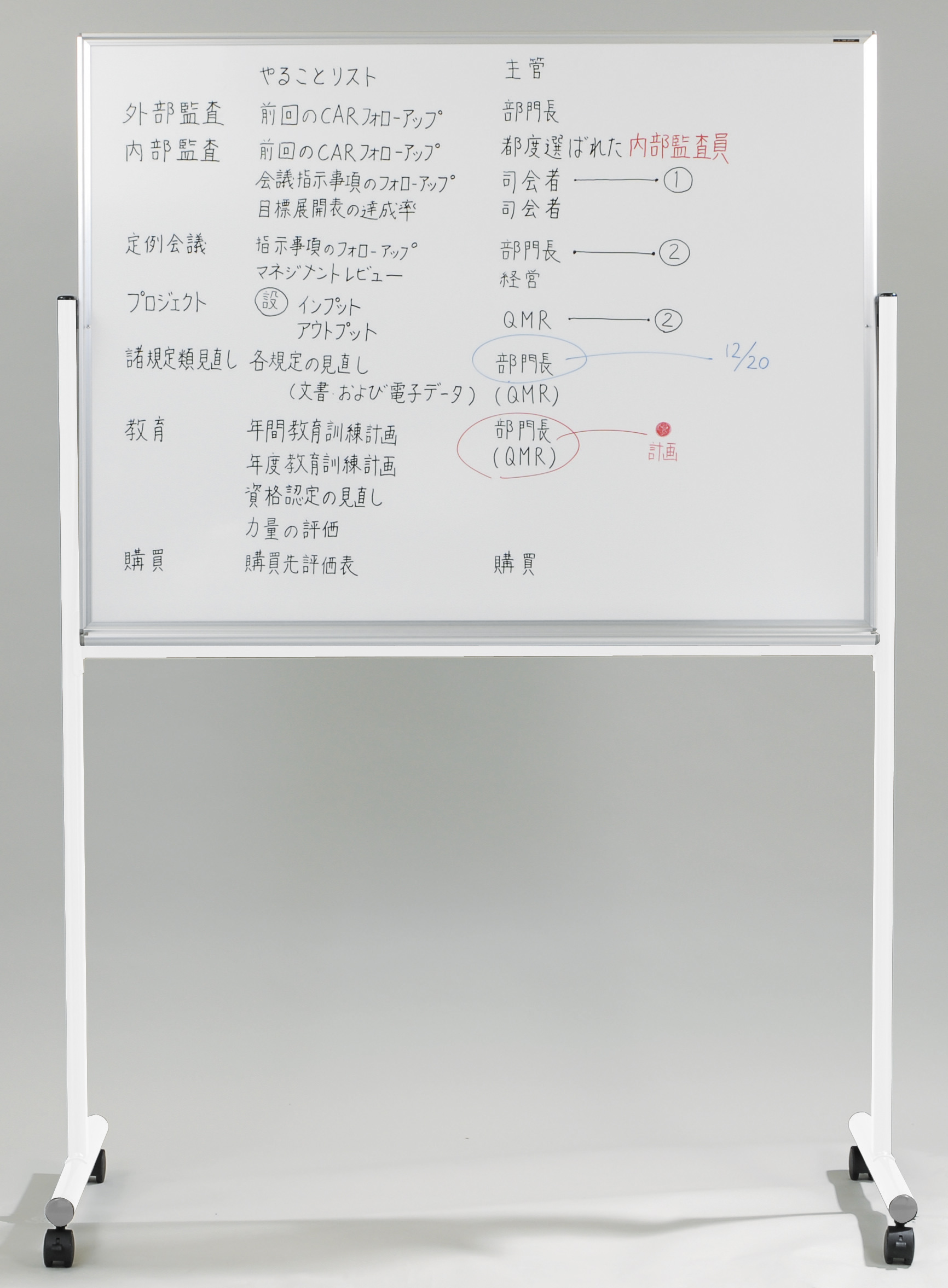 馬印  脚付き無地暗線入ホワイトボードMH-36TDXN - 1